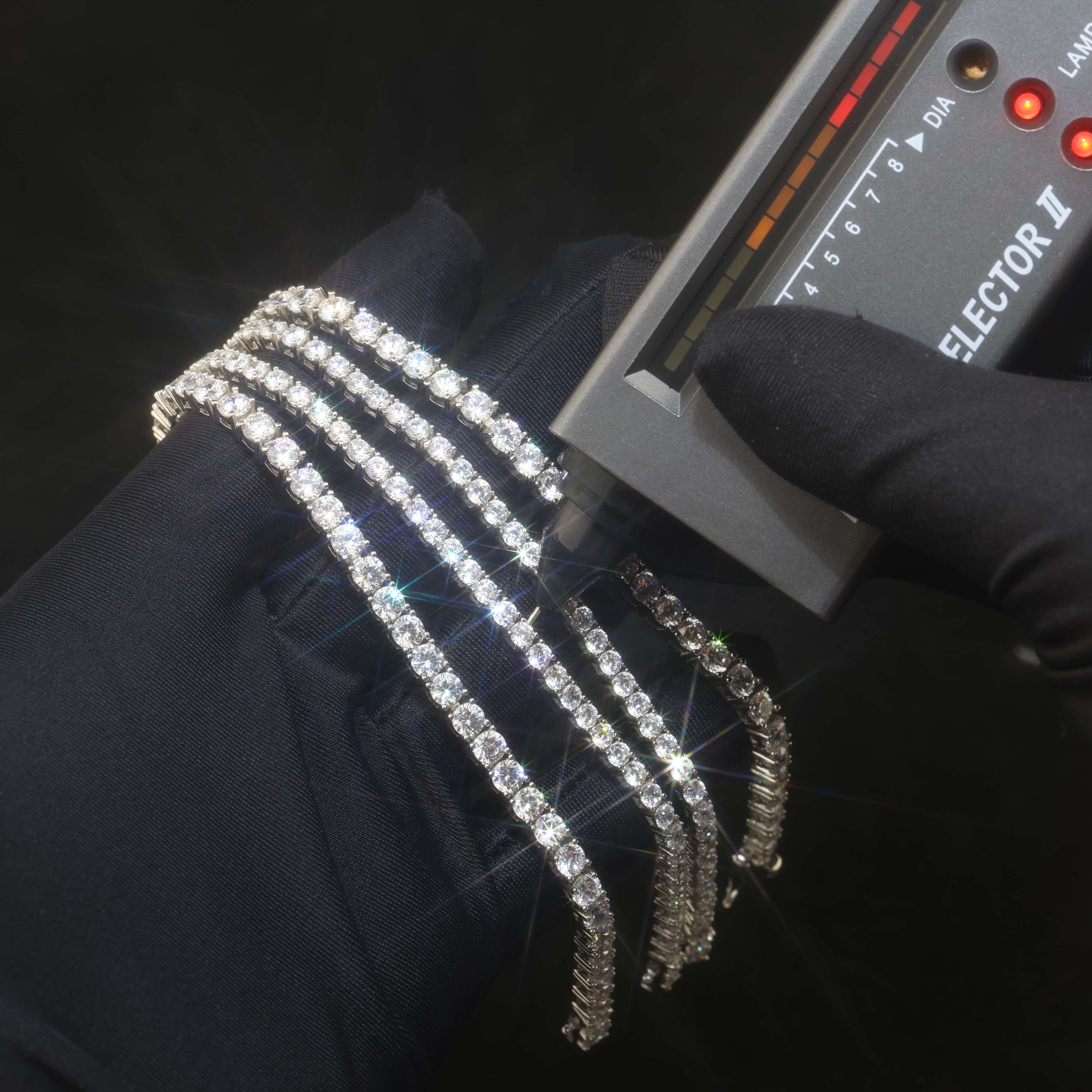 Factory Wholesale 925 Sterling Silver Vvs Moissanite Diamond Tennis Chain Necklace Women Fine Jewelry 2mm 3mm 4mm 5mm