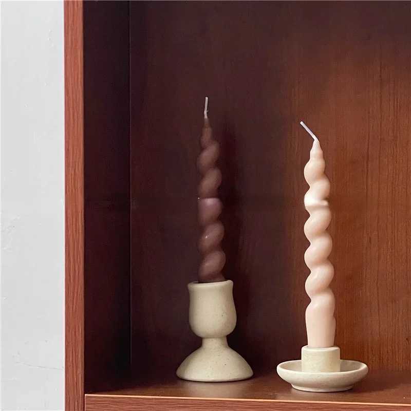 Twist Candles Sented Stick Candle and Candle Holders Ceramic Candle Stand Glass Tealight Candlestick Wholesale Candles W250704