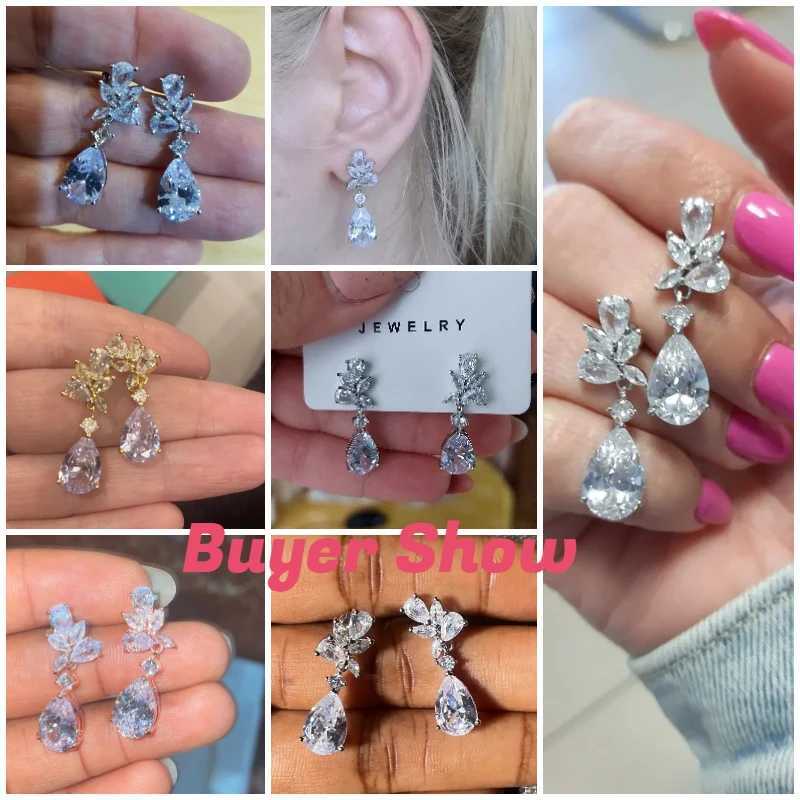 8 Crystal Drop Earrings with Bling Cubic Zirconia Temperament Women Earrings High Quality Silver Color Trendy Jewelry Y250704