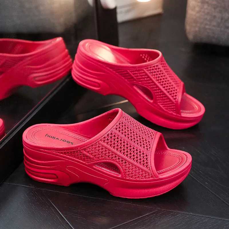 Womens Platform Mules Colgs Slip on Wedge Thick Sole Colg Slippers Fashion Heeled Flatform Sandals Beach Comfort Soft Slippers W250704