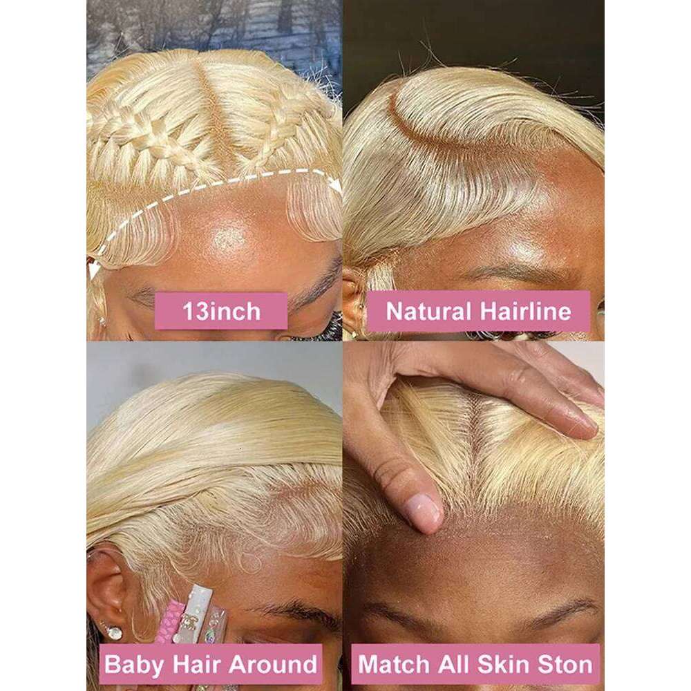 40Inch 613 Honey Blonde 13x6 Frontal Wig Lace Front Brazilian Bone Straight 13x4 Human Hair Wigs For Women
