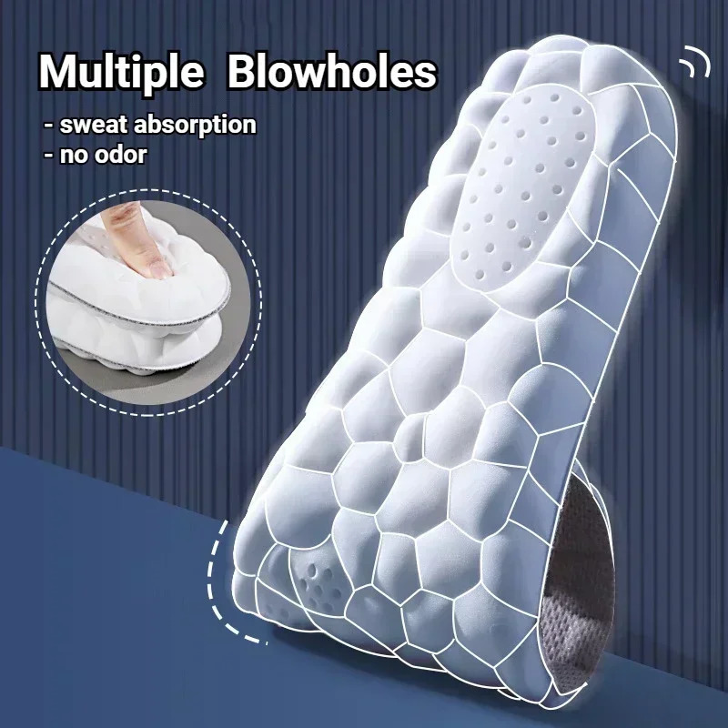 4D Latex Sport Insoles Soft High Elasticity Shoe Pads Breathable Running Basket Shoe Sole Arch Support Orthopedic Inserts Unisex 250704