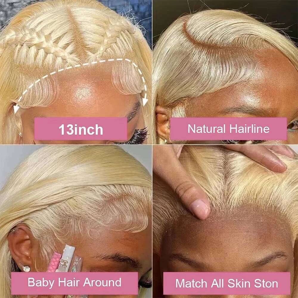 40 Inch 613 Honey Blonde 13x6 HD Transparen Deep Wave Lace Frontal Wig Colored 13x4 Curly Human Hair Wigs For Women