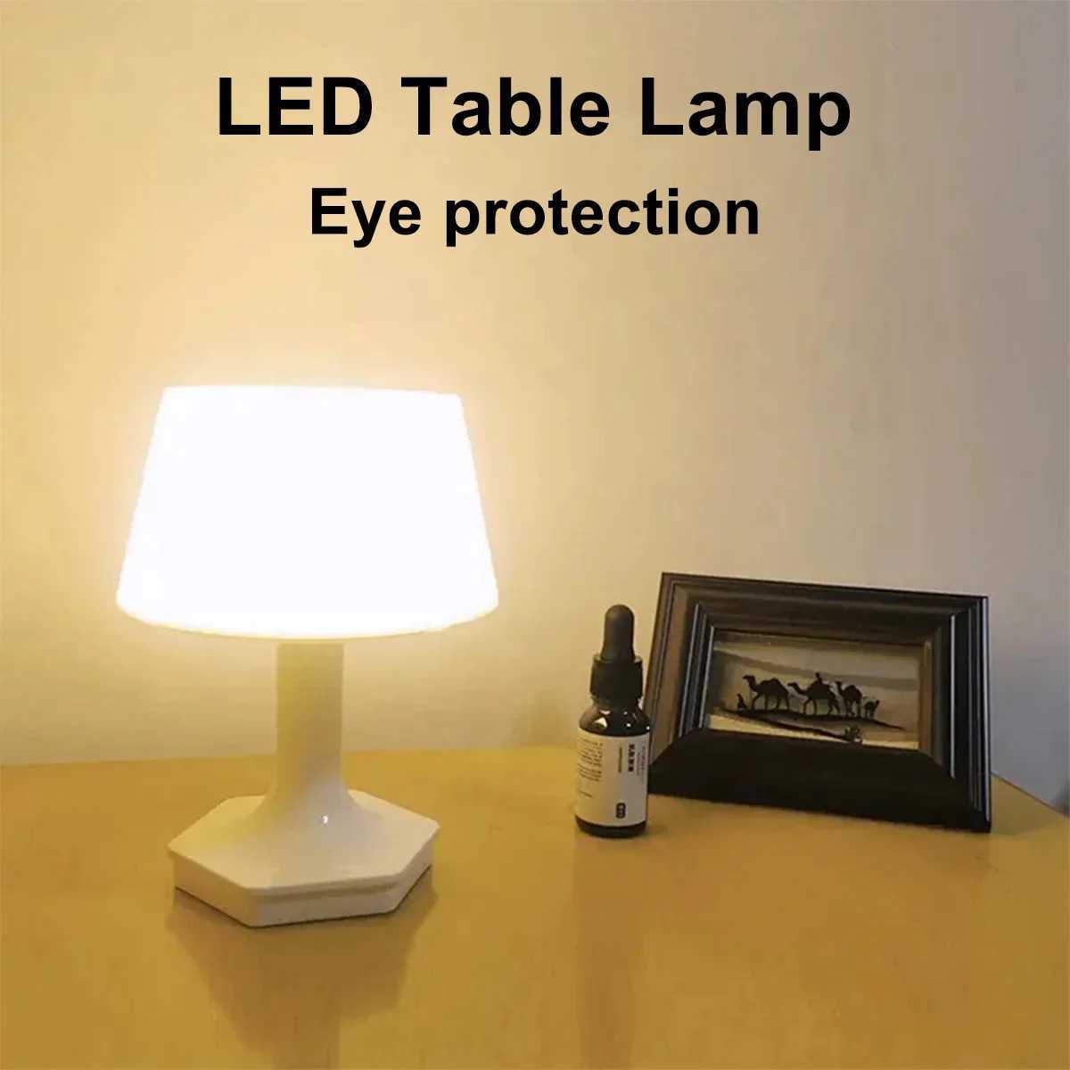 LED Eye Protection Table Lamp USB Rechargeable 2-color Switch Reading Lamp Bedroom Study Decoration Table Lamp Bedside LampXJ250703
