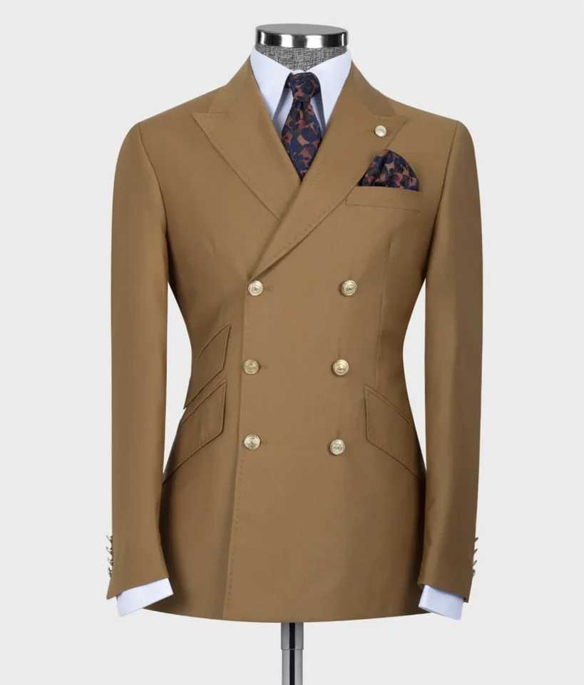 New Mens Suit Classic Slim Fit 2 Piece Wedding Groom Jacket/Double Breasted Best Man Tailor Suit (Jacket+Pants) X250704