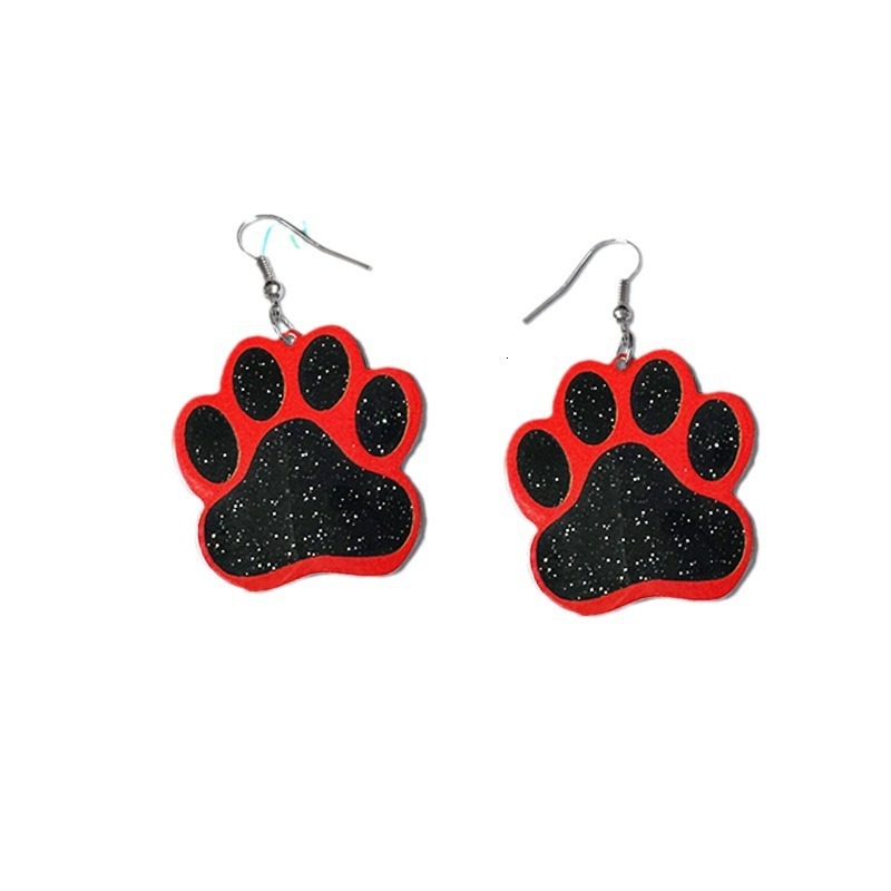Cute Cat Paw Pendant Cartoon Pet Footprint Women's Jewelry Gift Hot Selling Earrings