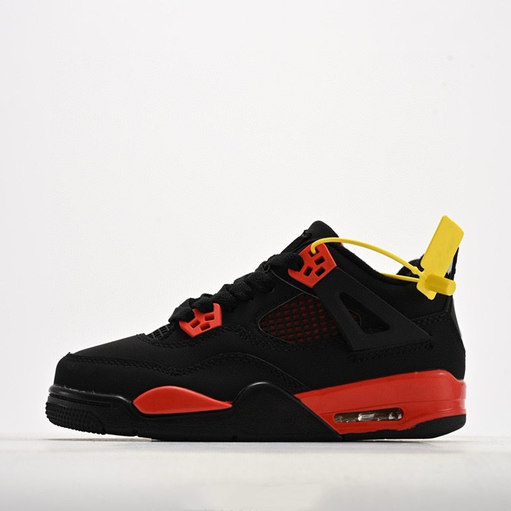 Toddler 4s Kids Shoes Sneakers Boys Girls youth Basketball shoe Black cat red cool grey bred University Blue size 25-35