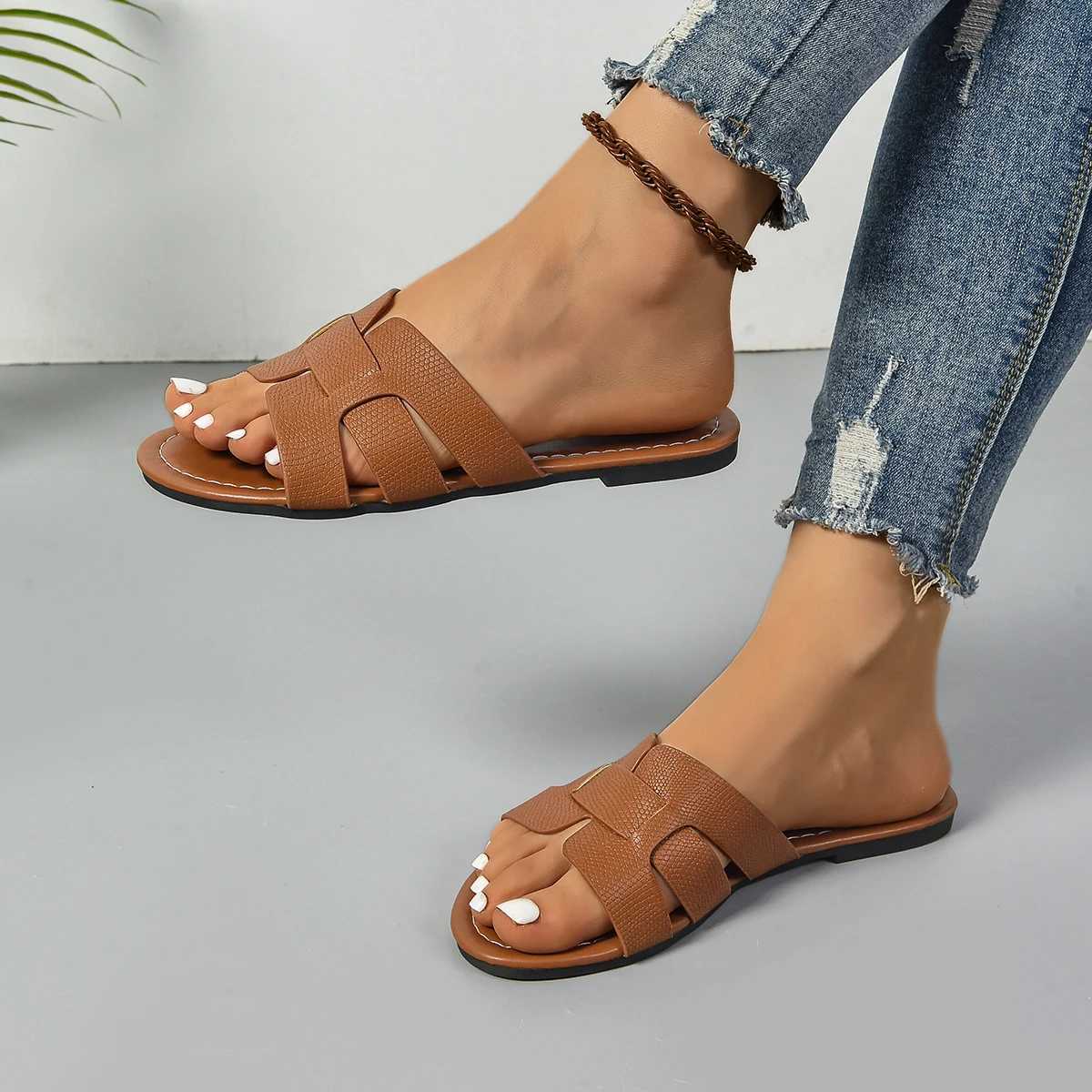 Sandals Shoes Women Summer Beach Womens Open Toe Sandals Women Shoe Non-Slip Walking Shoes Slides Footwear Female Slippers W250704