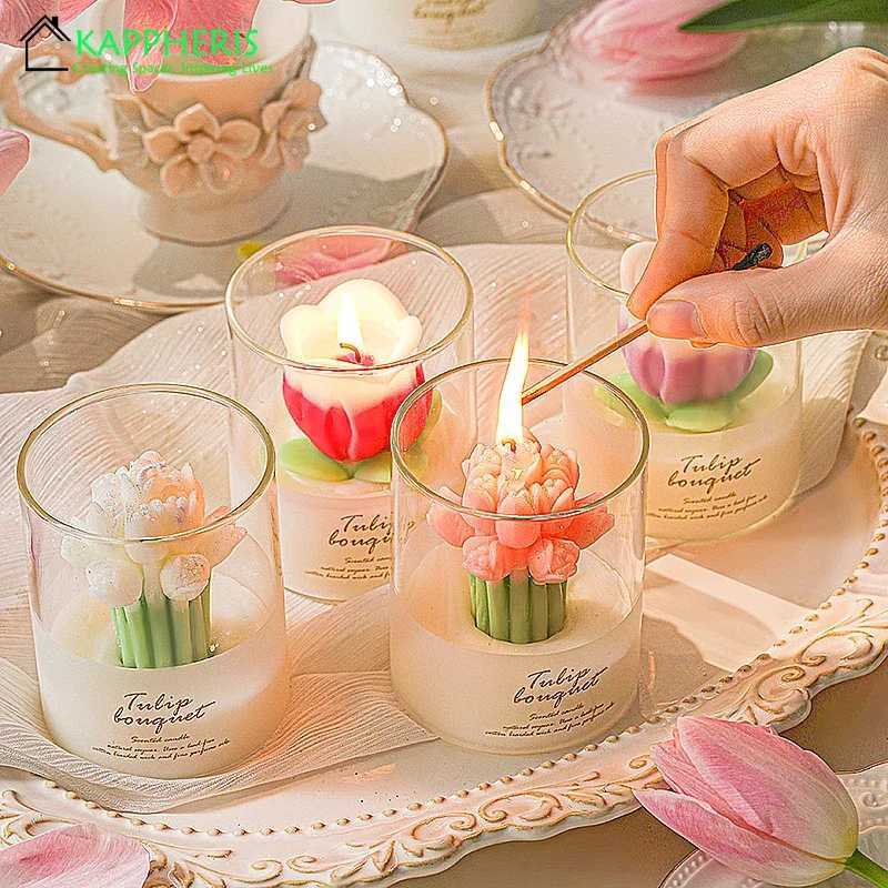 Guest Gift Candles 3D Rose Bouquet Aromatic Decorative Candles Personalized Candles In Jars Gifts Sets Home Decors W250704