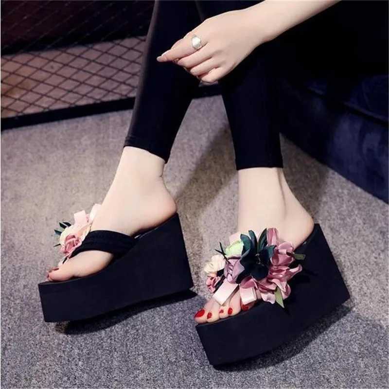Flower Slides Women Shoes Woman Fashion High Quality Wedge Slippers Designers Sexy High Heels Mules W250704