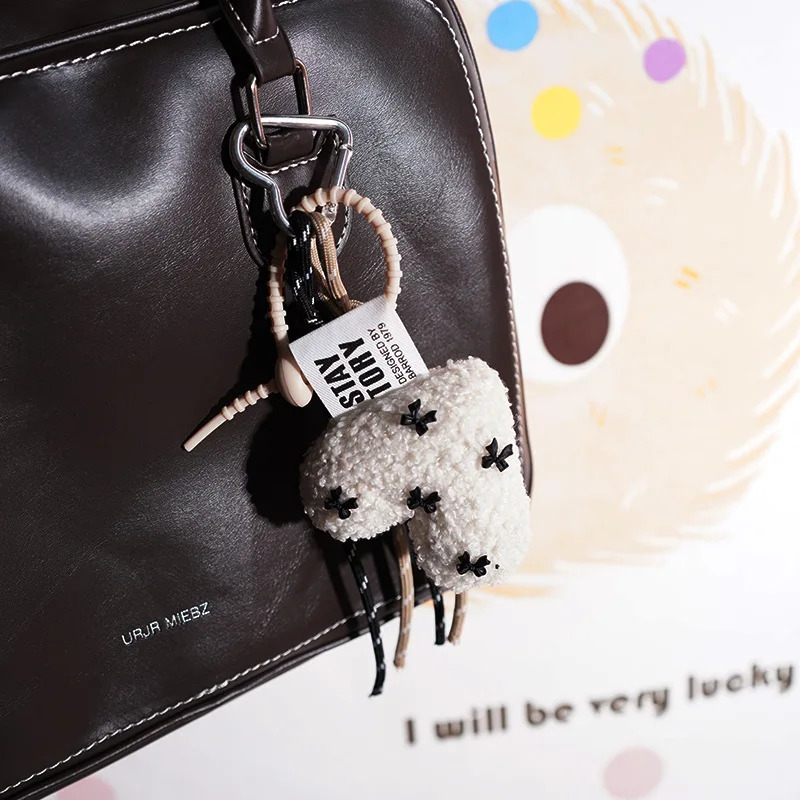 New Cartoon Plush Bow Love Keychains For Women Y2k Bag Pendant Couple Car Key Chains Jewelry Gift Decoration Accessories 250703