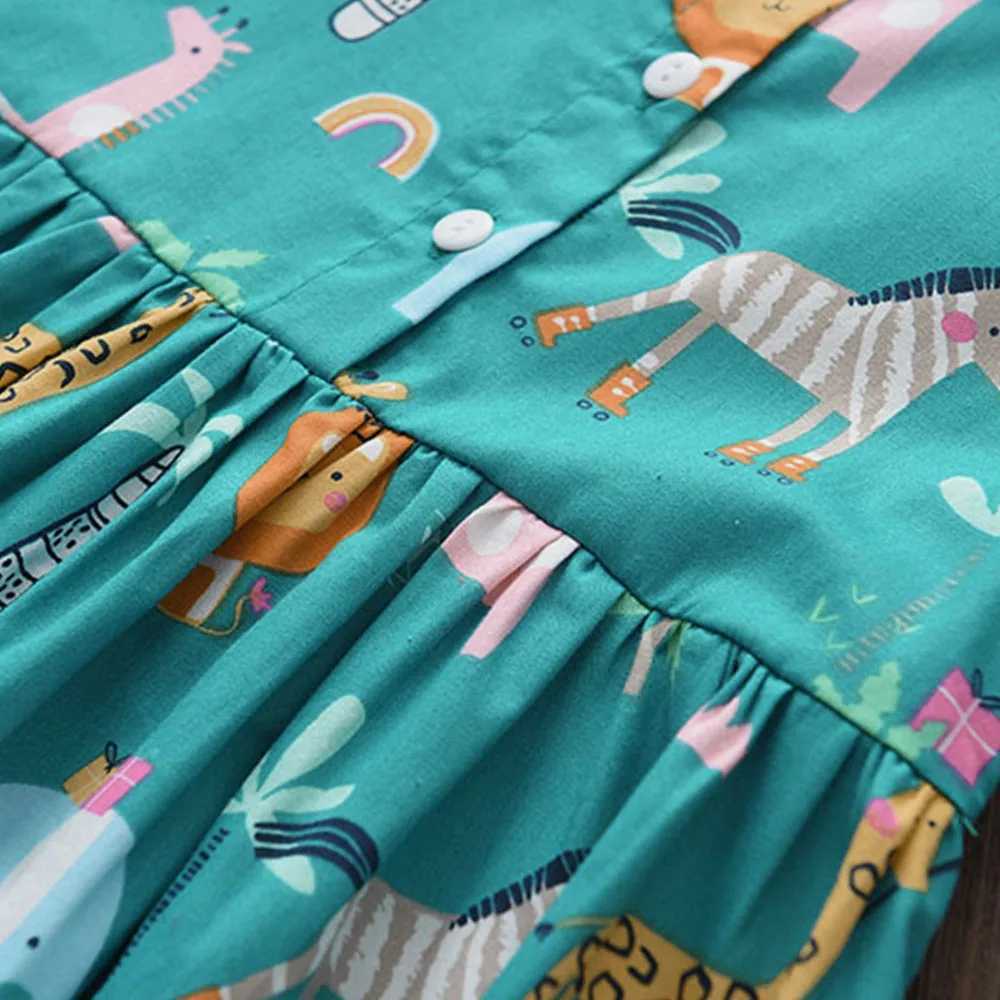 Bear Leader Print Baby Girls Princess Dress New Fashion Summer Floral Toddler Kid Clothing Children Dress R250704