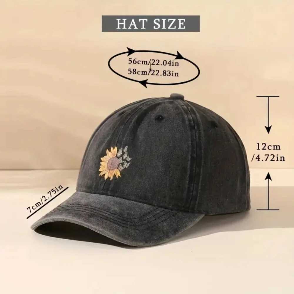 Flower Hat Washing Printing Sunshade Outdoor Cap Duck Tongue Cap Men Wens Solid Color Suower Denim Cap X250704