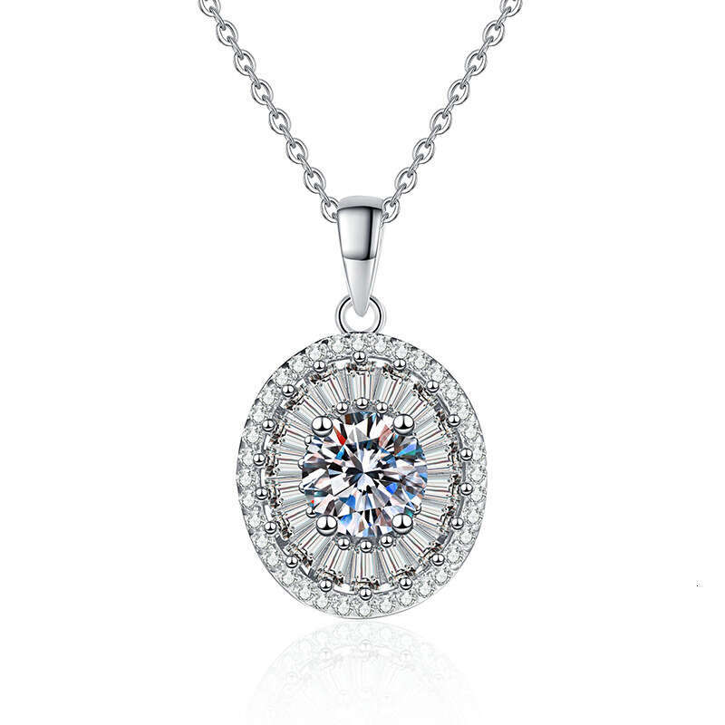 S925 Pure S925ier Brilliant Pigeon Egg Pendant 1 caratS925 D Color MoiS925S925anite Necklace for Women e47
