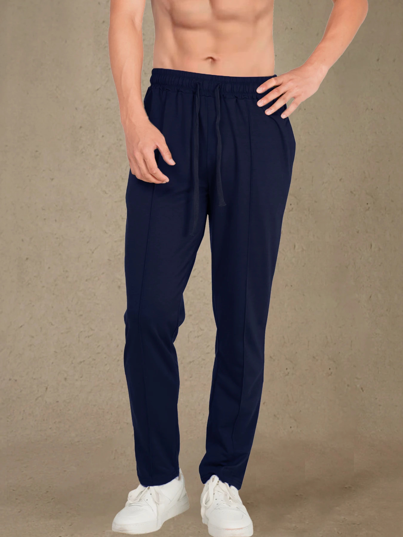 Mens casual pants mens autumn breathable solid color sports pants fitness streetwear 250704