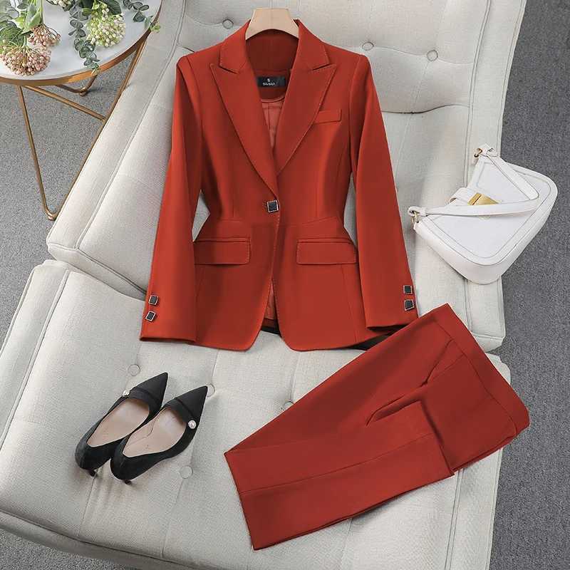 ZJYT Plus Size Womens Blazer And Pants Set Elegant Office Lady Workwear One-Button Jacket And Trousers Suit Two Piece Outfit X250704