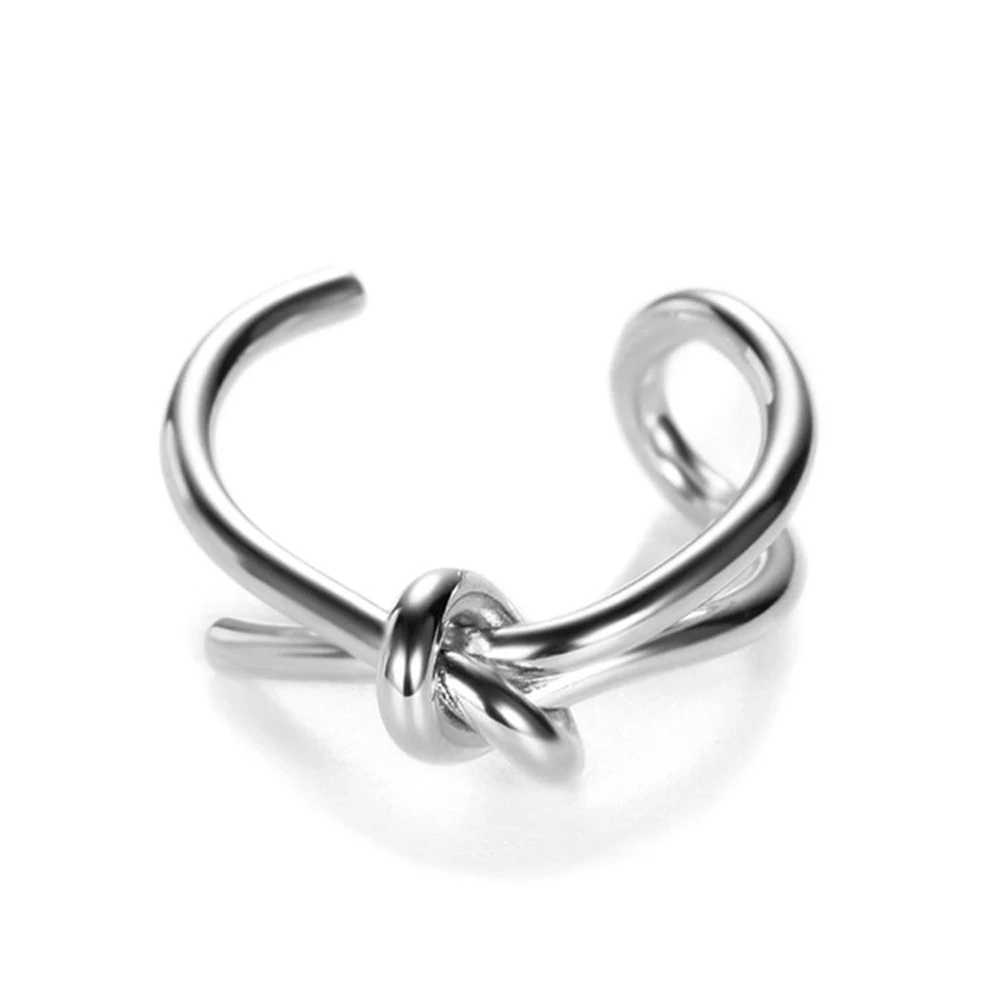 Creative Korean Girls Cool Women Trendy Finger Ring Party Accessories Knot Adjustable Open Ring Y250704