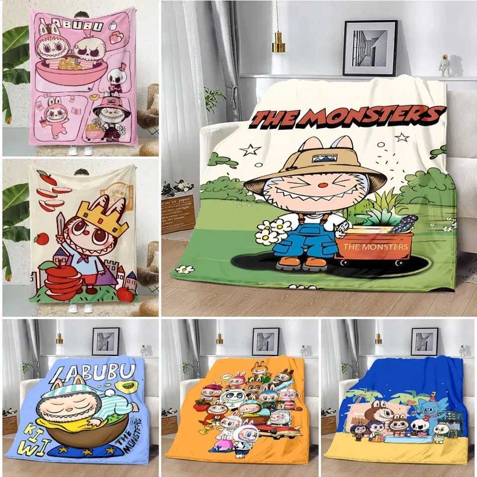 Luxury Labubu Printed Throw Blanket Soft Warm Perfect for Home Travel Picnics Gifts Z250703