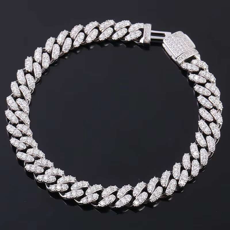 Hip Hop 925 Sterling Silver Moissanite 14mm Iced Out Chunky Miami Cuban Link Chain for Men Jewelry