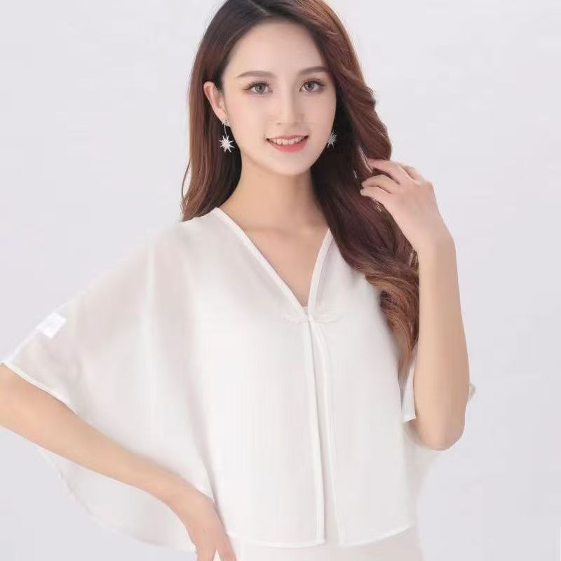 K1227 New Korean style shawl sweater small waistcoat women's versatile cross cloak small shawl summer outerwear decoration fake
