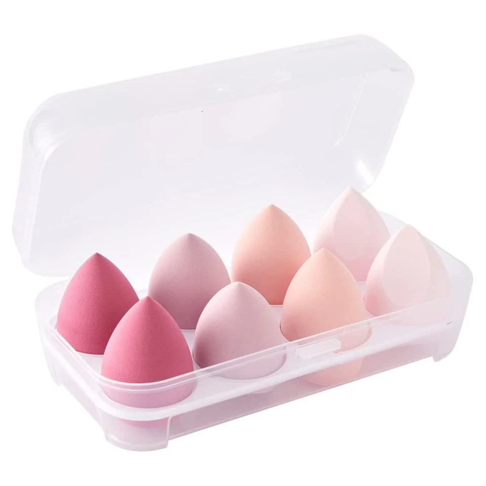 Makeup blending sponges - 8 Pcs set of high-quality cosmetic beauty eggs for flawless foundation application with powder and cre 250625