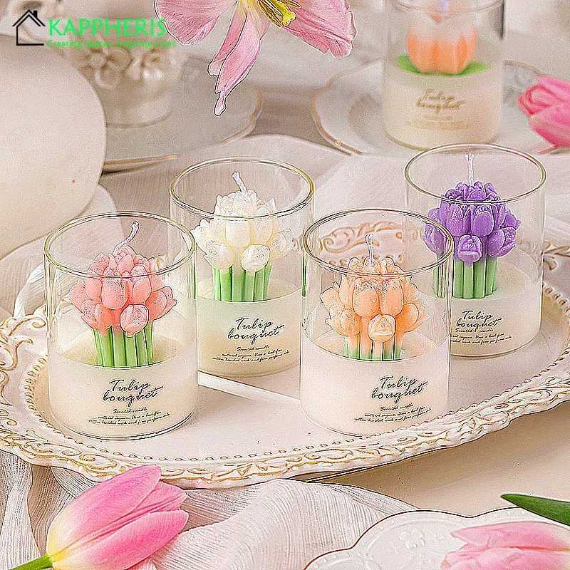 Guest Gift Candles 3D Rose Bouquet Aromatic Decorative Candles Personalized Candles In Jars Gifts Sets Home Decors W250704
