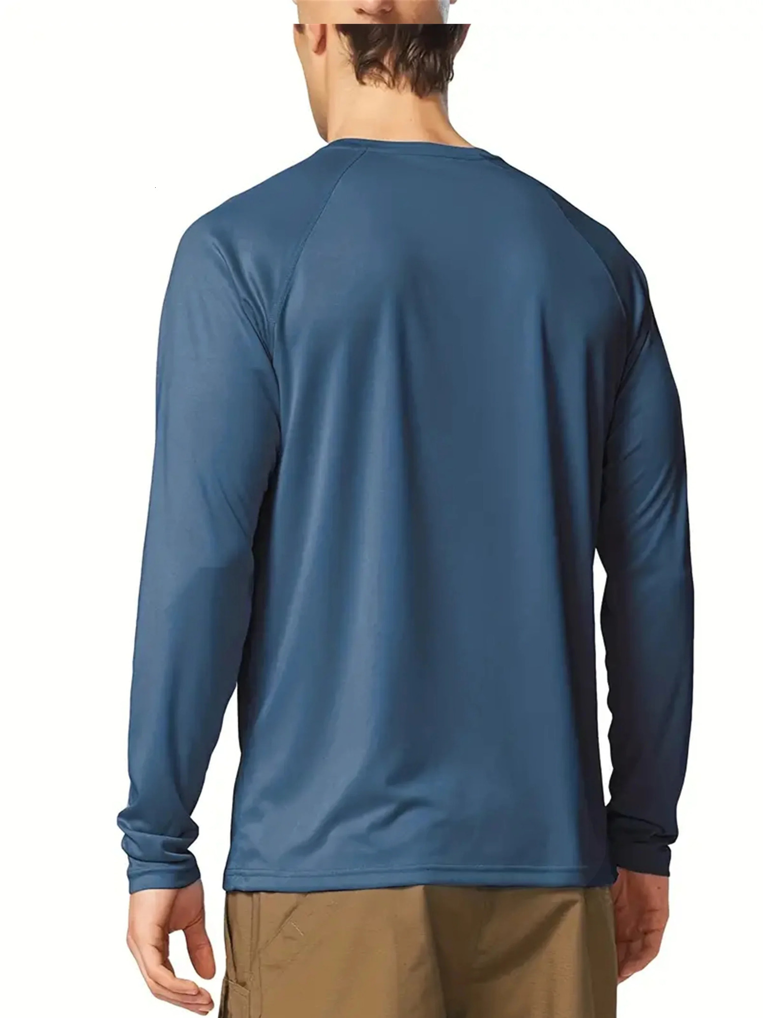 Plus Size Mens Solid T-shirt Fashion Casual Long Sleeve Tees UV Sun Protection Tops For Outdoorworkout Mens Clothing 250704
