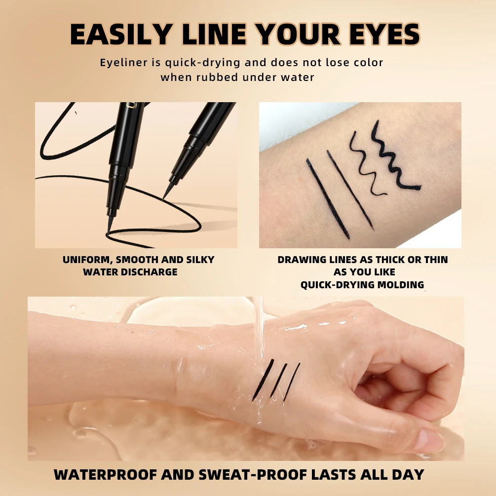 Waterproof Liquid Eyeliner Pen Smooth Black Eye Gel Eyeliner Quick-Drying Long Lasting Eye Liner Pencil Smudge-Proof Eyes Makeup 250704