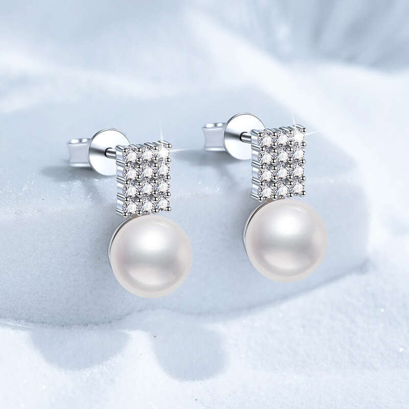 S925terling S925ier for Women, Light French S925tyle Geometric S925ugar Cube Full Dia EarringS925, D Color 36 PointS925 MoiS925S925anite EarringS925 b