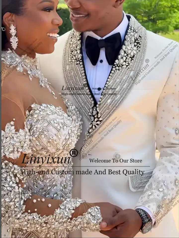 Luxury Diamond Men Suits Shawl Lapel Groom Wedding Tuxedos 2 Pieces Sets Male Prom Blazer Slim Customized suits for men X250704