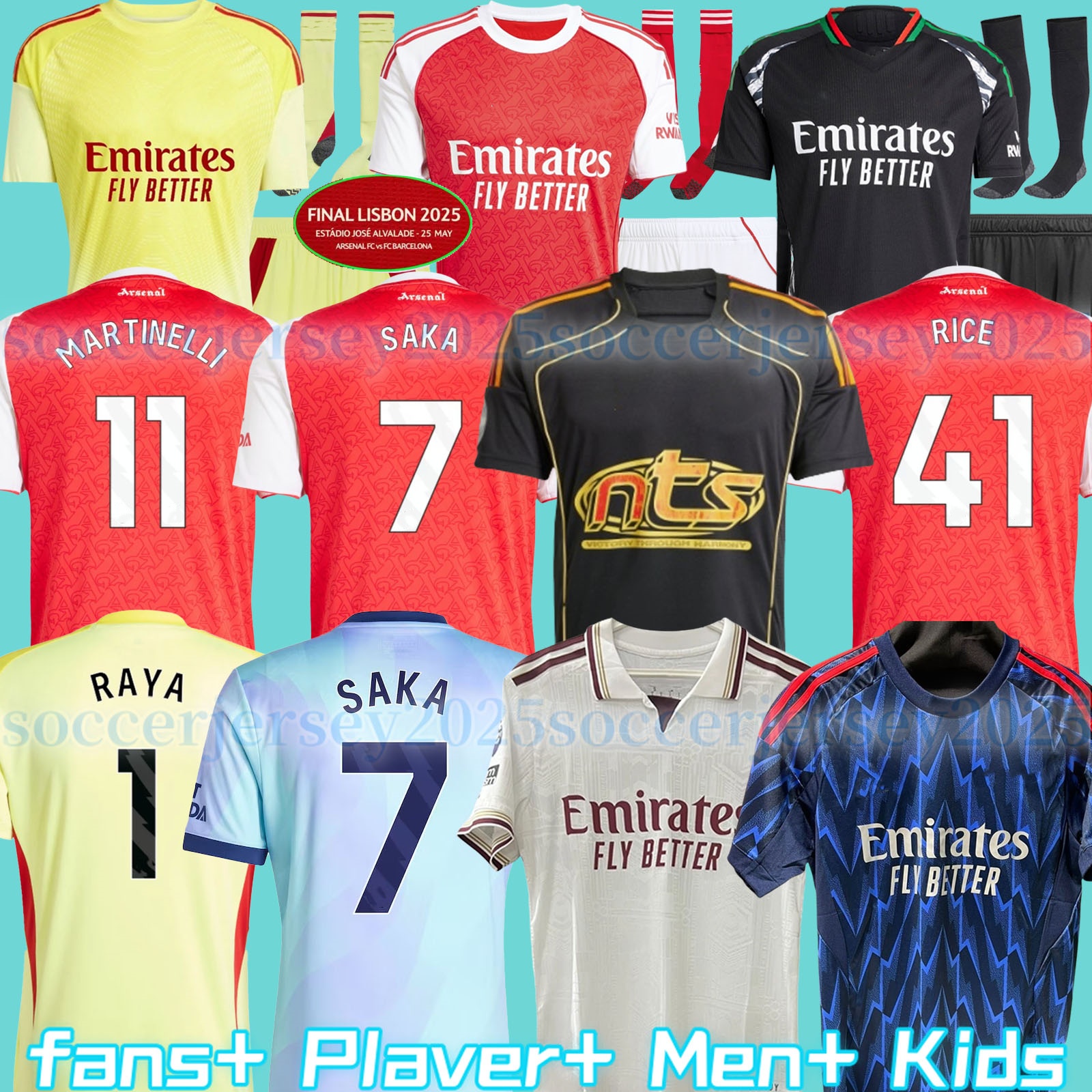 25 26 ODEGAARD HAVERTZ RICE SAKA soccer jerseys Fans Player version 2025 football shirt Men Kids sets arsenalfootball kits arsenaljersey arsenalfootball kits 24 25