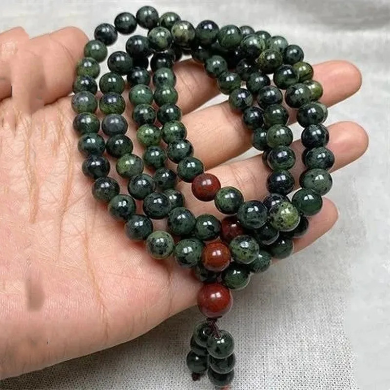 Natural Tibetan Jade Medicine Wangshi Live Magnetic 108 Multi-circle Bracelet Health Care Men and Women Bracelets Jewelry 250628