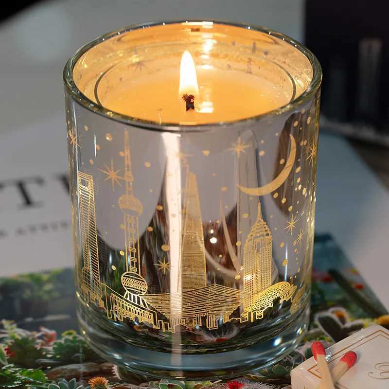 Smokeless Aromatherapy Fragrant Candles Soy Wax Creative Bedroom Decoration Electroplating Cup LED Votive Candle Cup Gift Box W250704