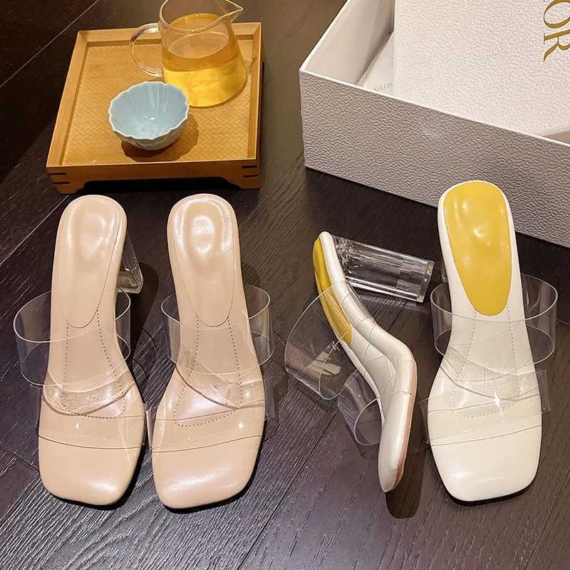 Summer Women Pumps Sandals PVC Jelly Slippers Open Toe High Heels Women Transparent Perspex Slippers Shoes Clear Heel Sandals W250704