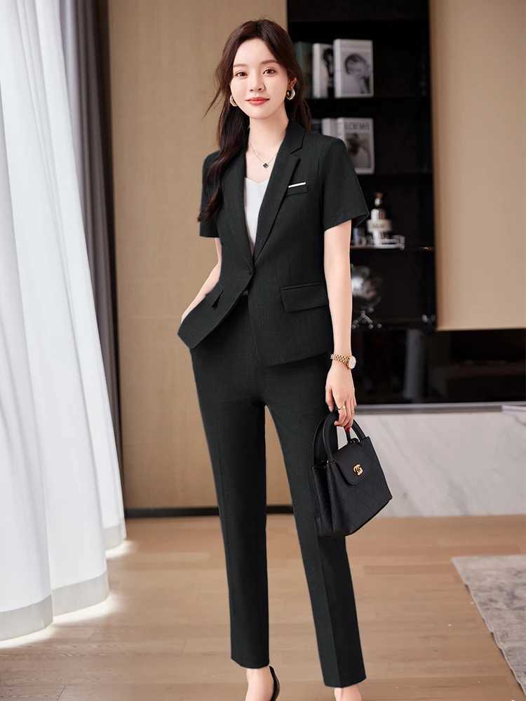 AIyssa-Short-Slved Suit Pants Elegant Temperament Unique Design Spring and Summer 2022 New X250704