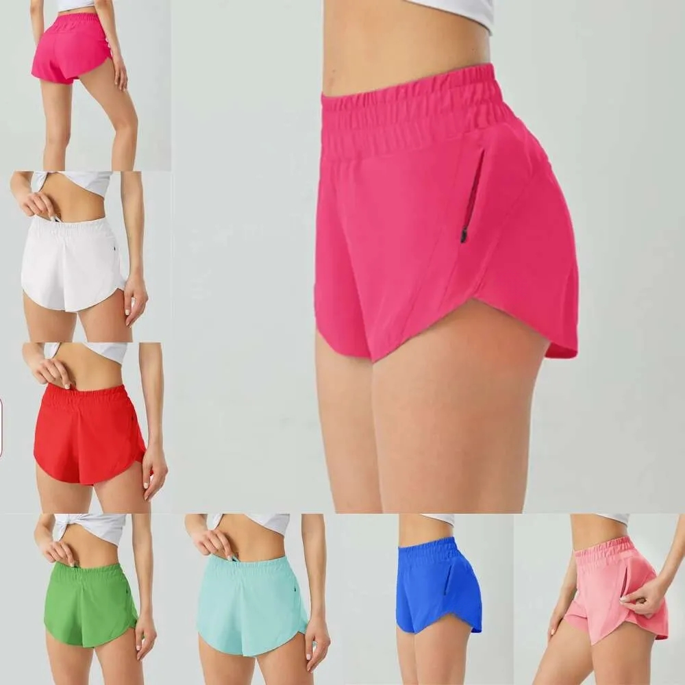 VT88240 Womens Sports Yoga Shorts High-Rise Lined Pockets Shorts Fitness Wear Women Short Pants Girls Running Elastic 2.5 inch Inseam