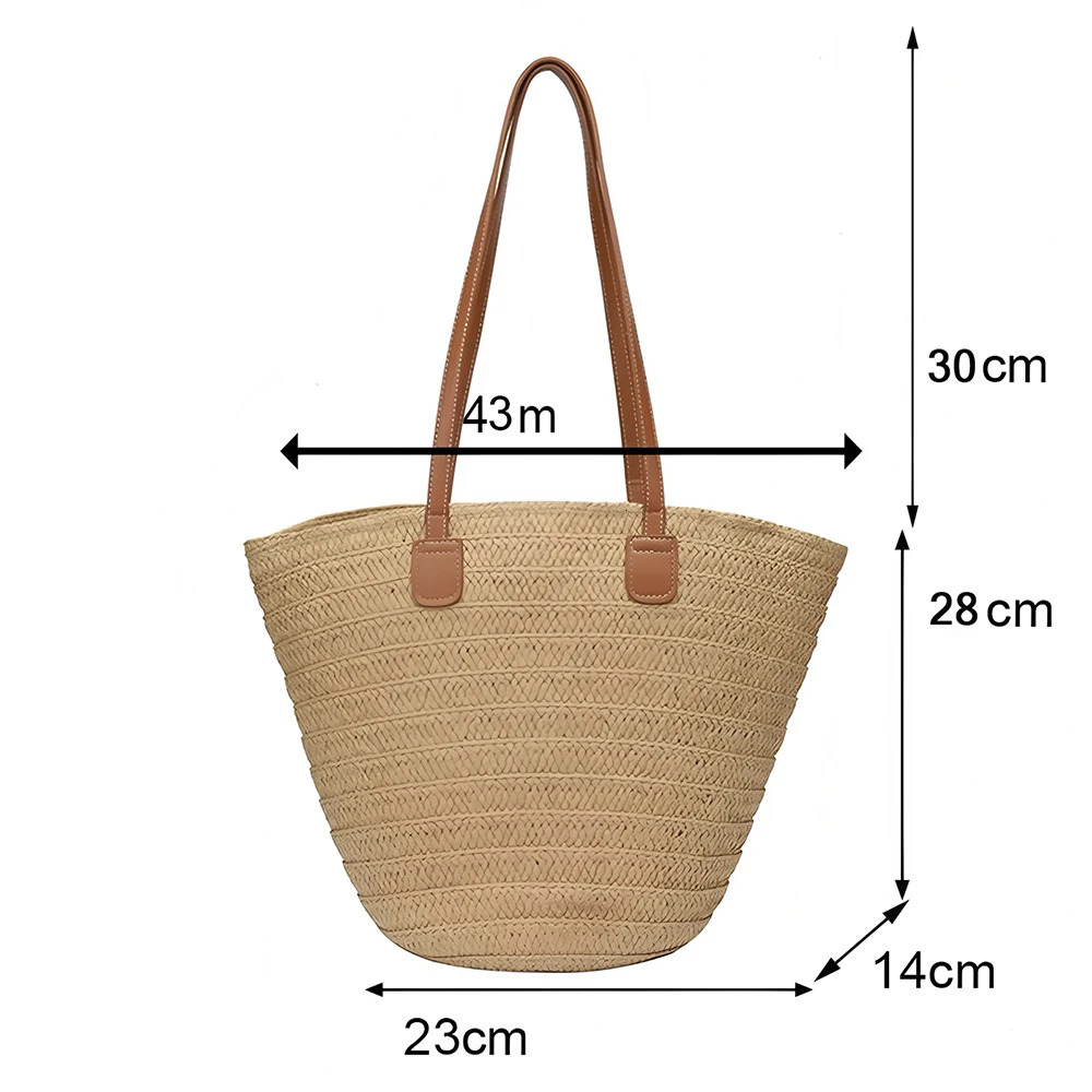 Knitted Straw Bag Large Capacity Shoulder Bags Woven Basket Handbag Bohemia Shopper Satchel Womens Beach Versatile Bag 250701