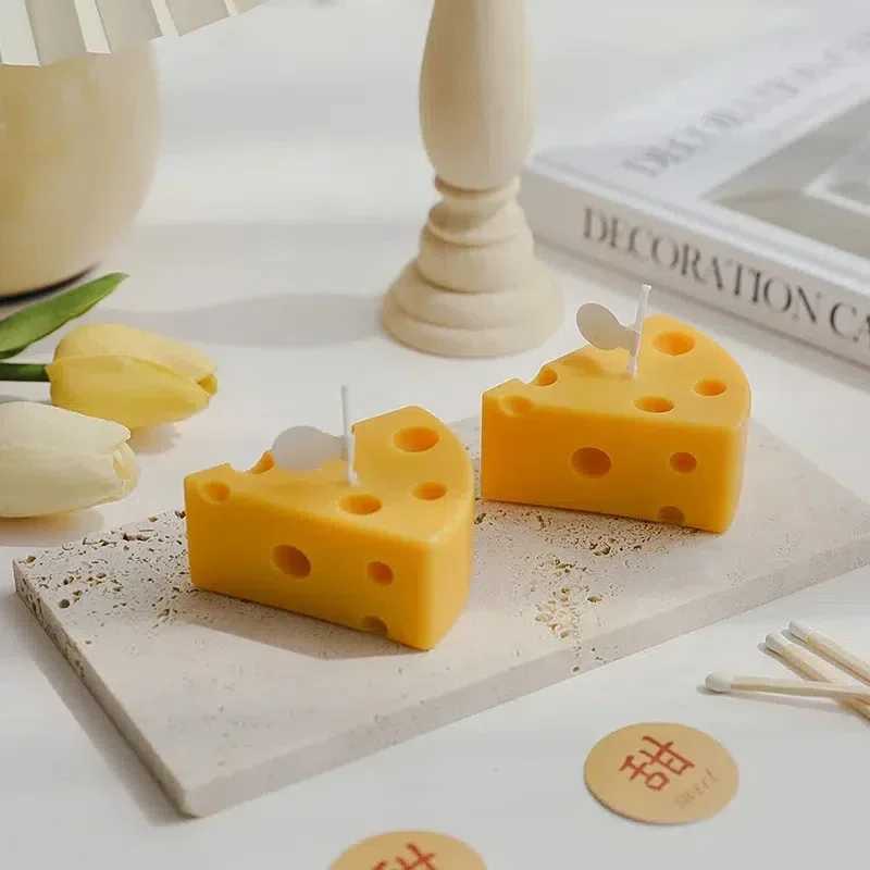 Cheese Shaped Scented Candles Yellow Cake Aromatherapy Candle Relaxing Birthday Gift Home Decoration Bedroom Ornament W250704