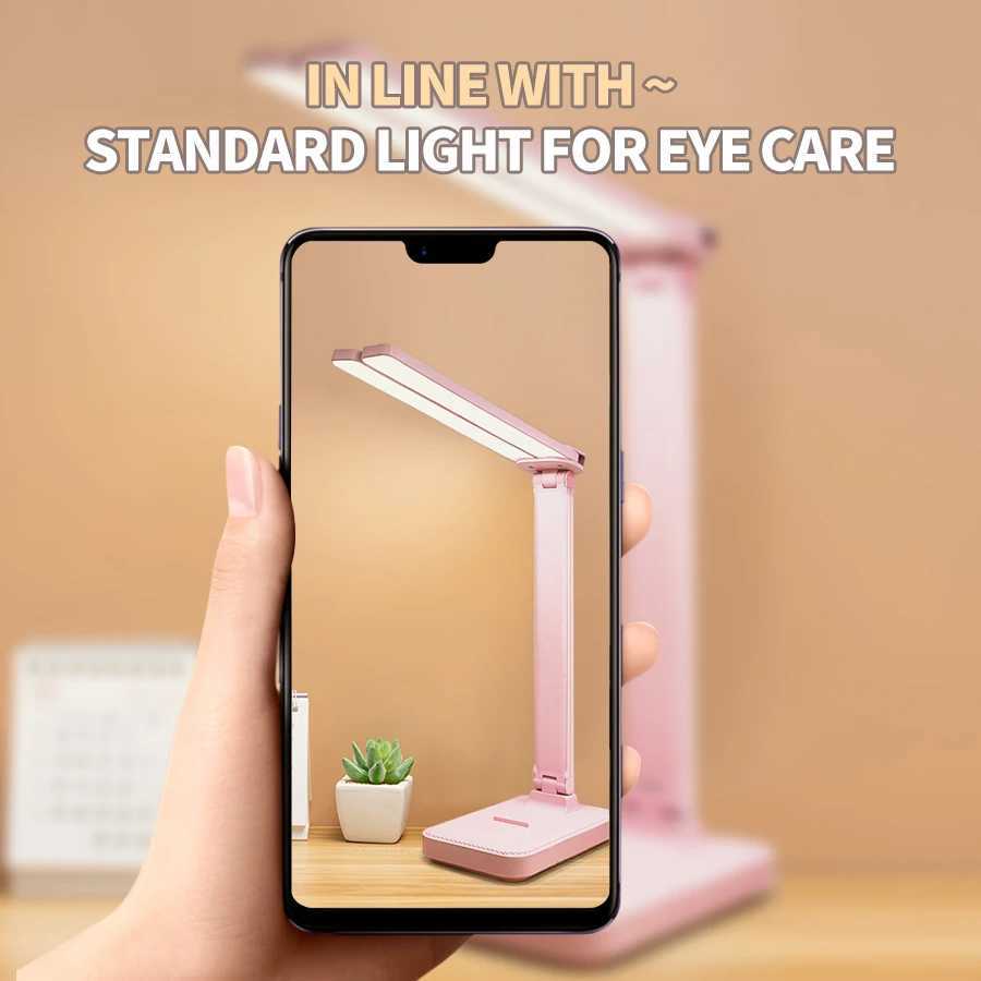 USB Rechargeable LED Desk Lamp 3 Levels Dimmable Touch Sensor Foldable Table Lamp Eye Protection for Bedroom Bedside Office XJ250703