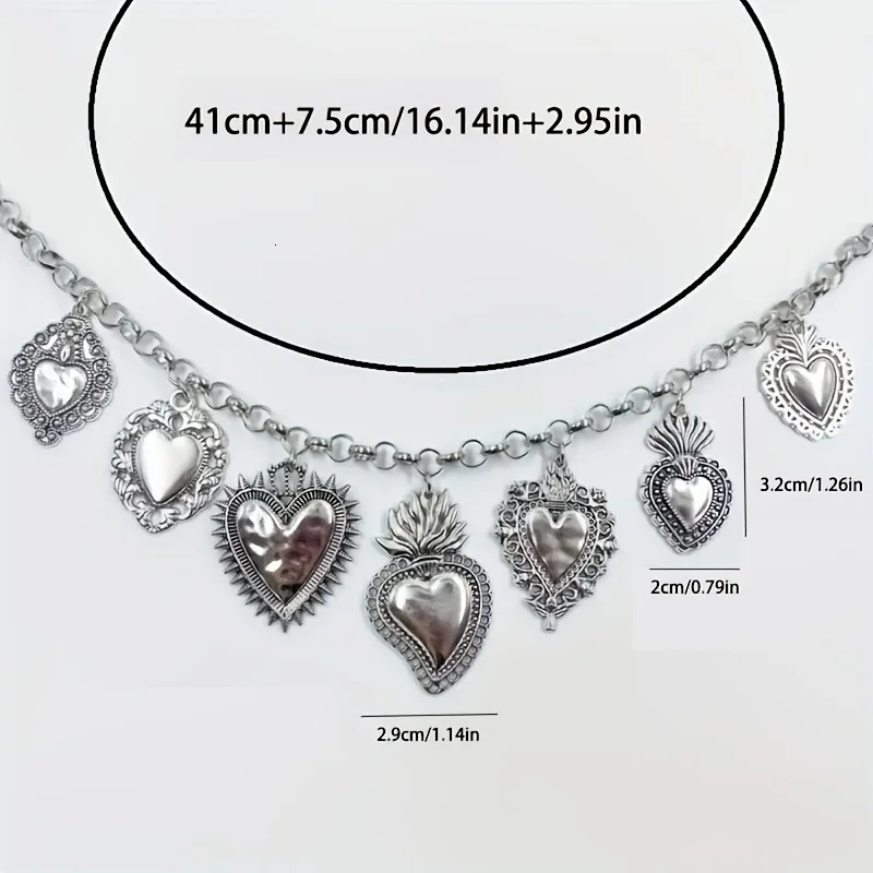 Fashion Exquisite Womens O-chain Choker Necklace Geometric Irregular Heart-shaped Pendant Necklace Y2K Daily Party Jewelry 250701