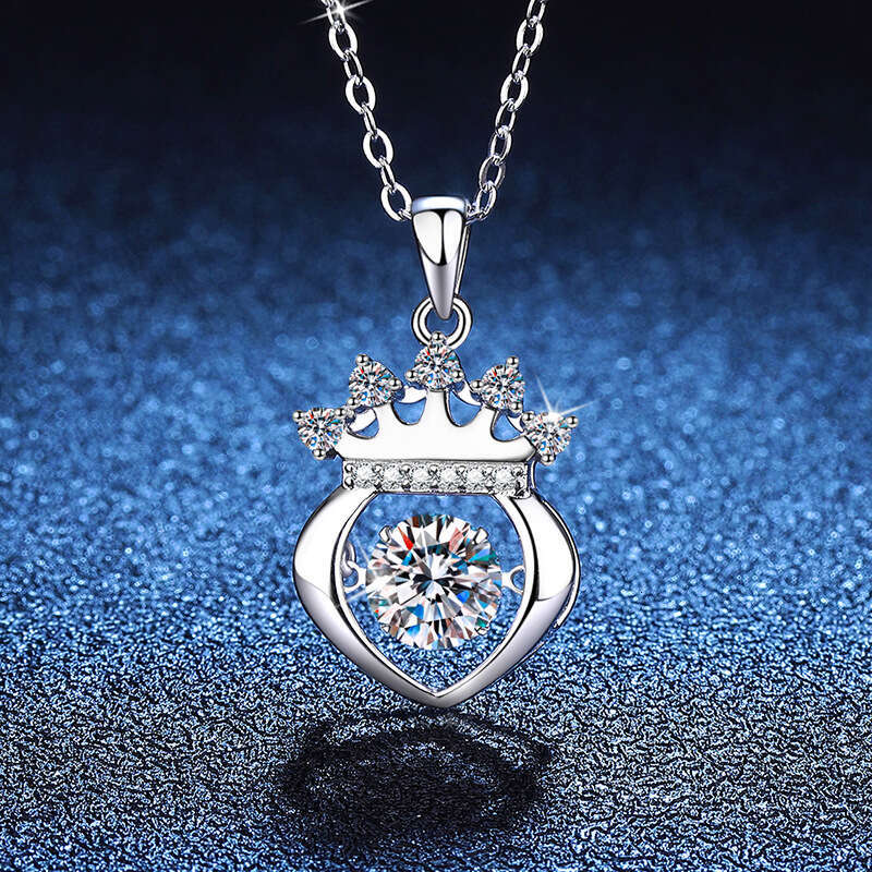 S925 Pure S925ier Valentine'S925 Day Dynamic Pendant 1 caratS925 MoiS925S925anite Necklace e2b