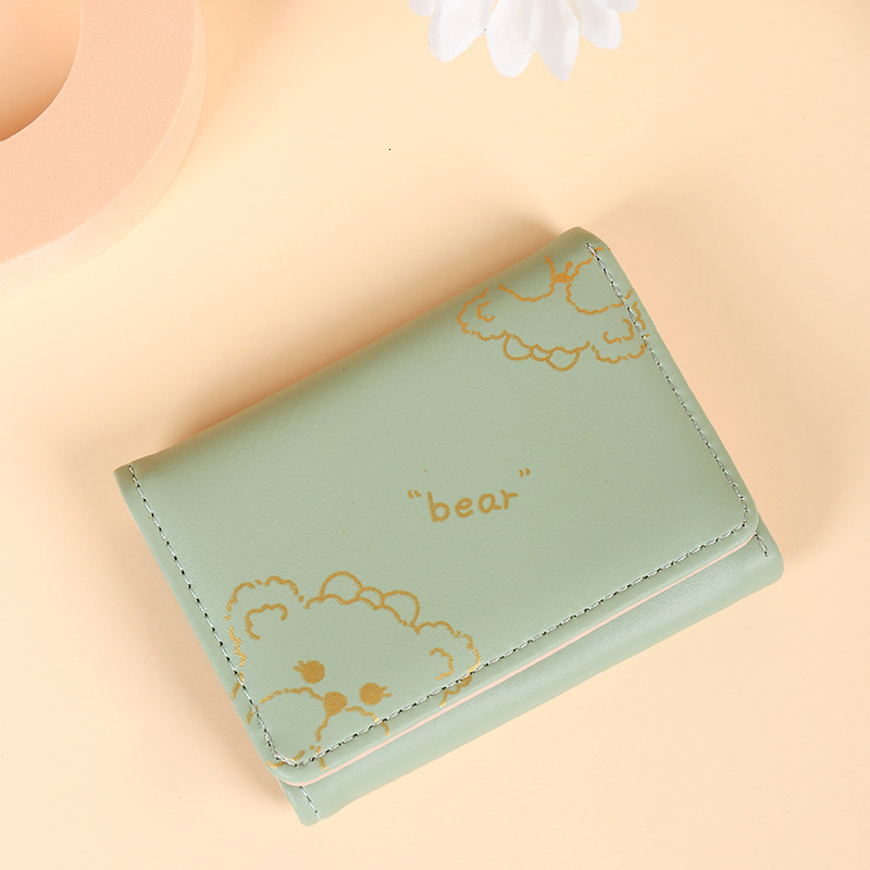 Free Shipping Designer Bagwallet For Women Niche Style Unique Design High-end Feel Cute Cartoon Small Coin Purse Student Short Foldable Leather Wallet