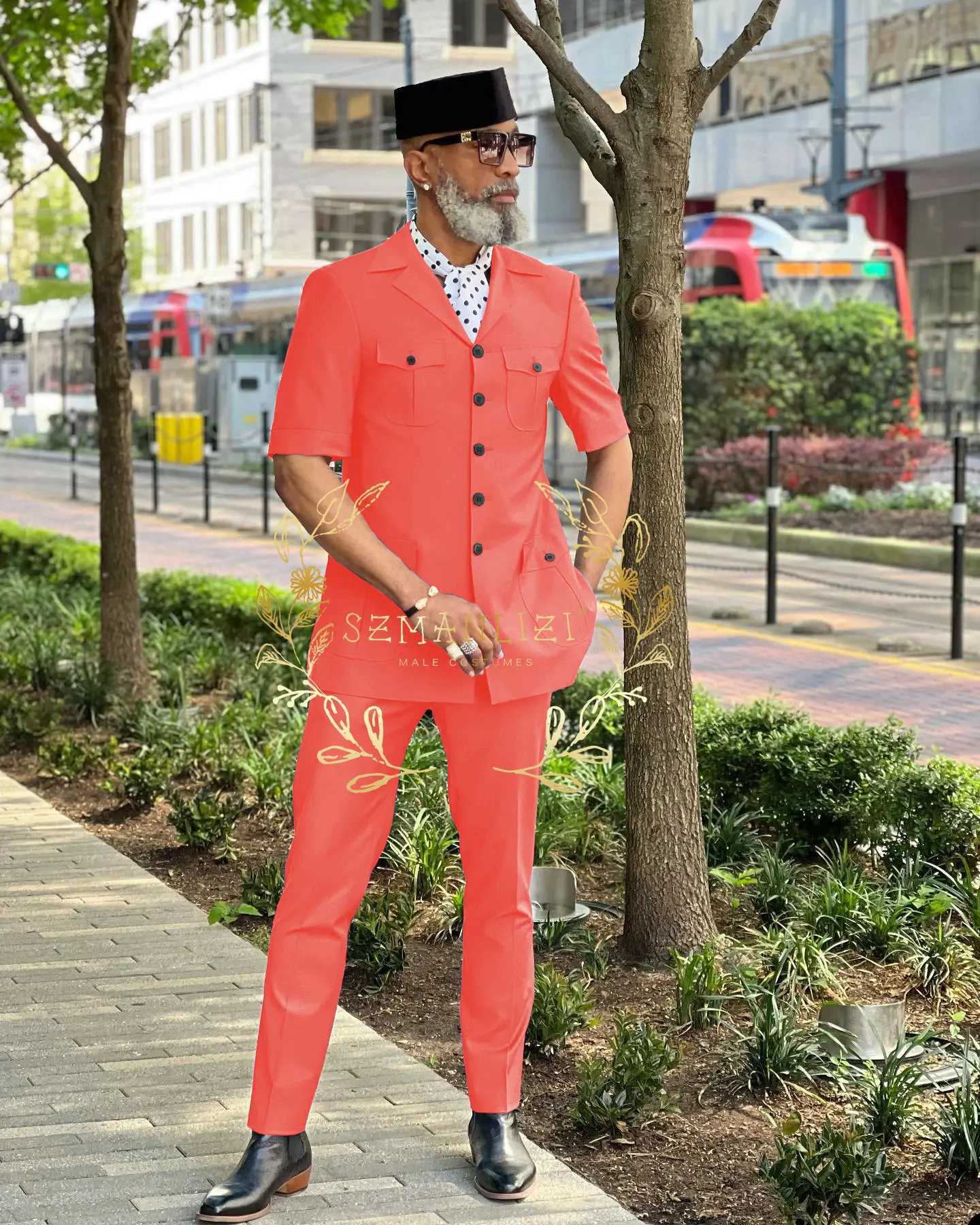 Summer Mens Suits Beige Wedding Blazer Short Sleeve Notched Lapel Slim Fit 2 Piece Jacket Pants Casual Beach Costume Homme X250704