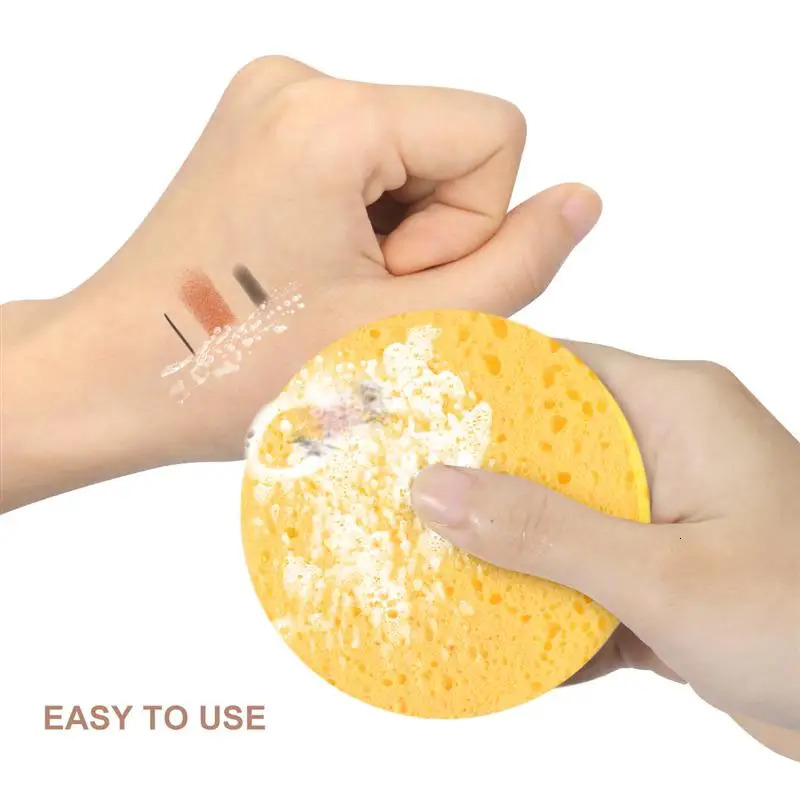 50pcs Natural Wood Pulp Bath Facial Sponges Cellulose Compress Puff Facial Washing Bath Facial Sponges Face Care 250625