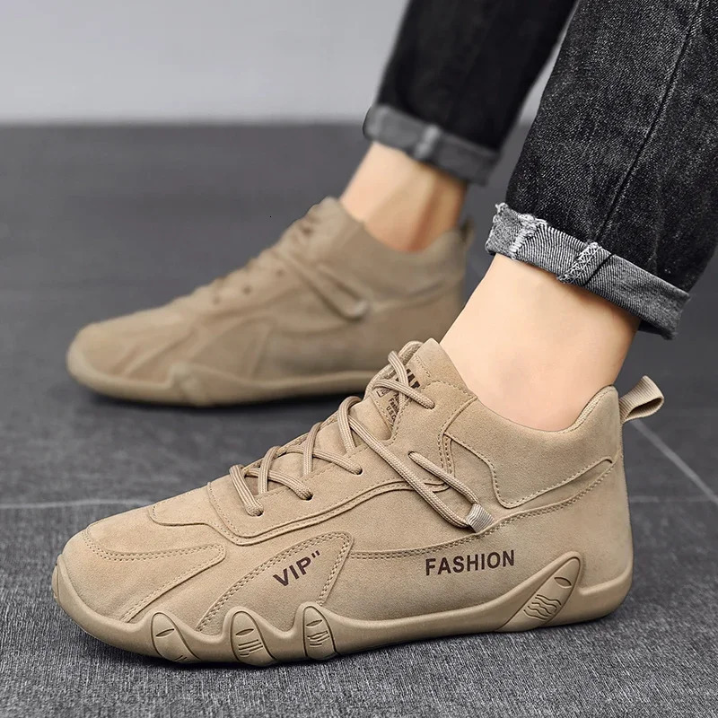 Ankle Boots For Men Spring Man Casual Sneakers Non Slip Khaki Work Mens Shoe Short Boots Loafers Lace Up Zapatillas Hombre 250805