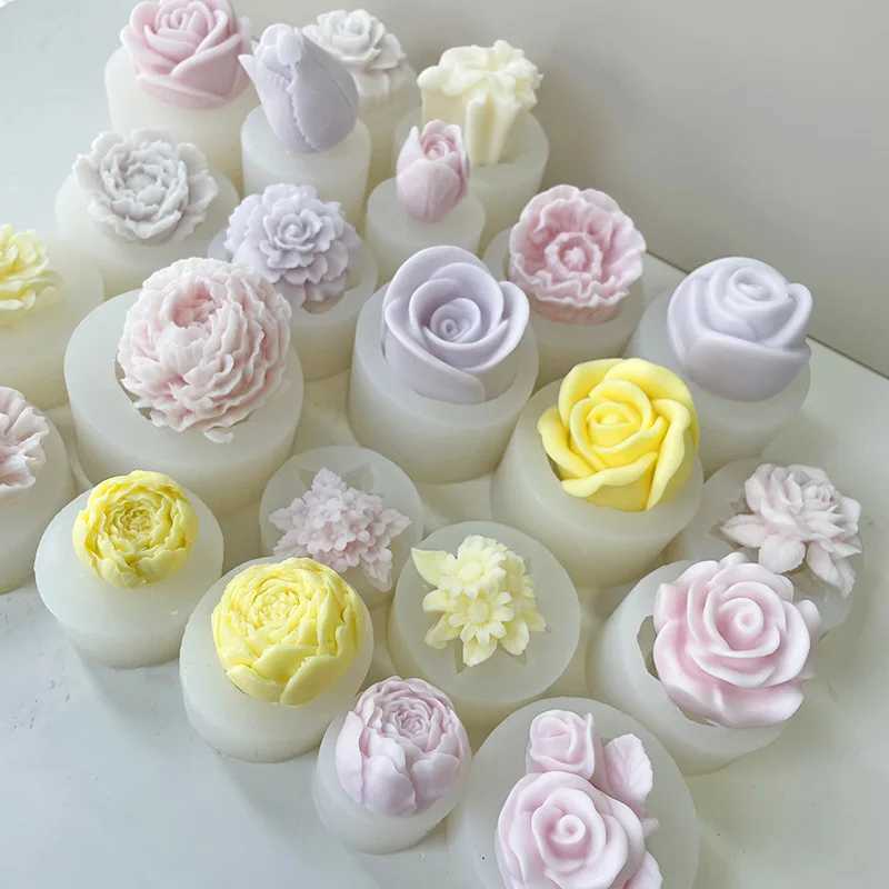 3D Candle Silicone Molds DIY Rose Flower Aromatherapy Candle Soap DIY Mold Tools Silicone Molds for Candles candle mold W250704
