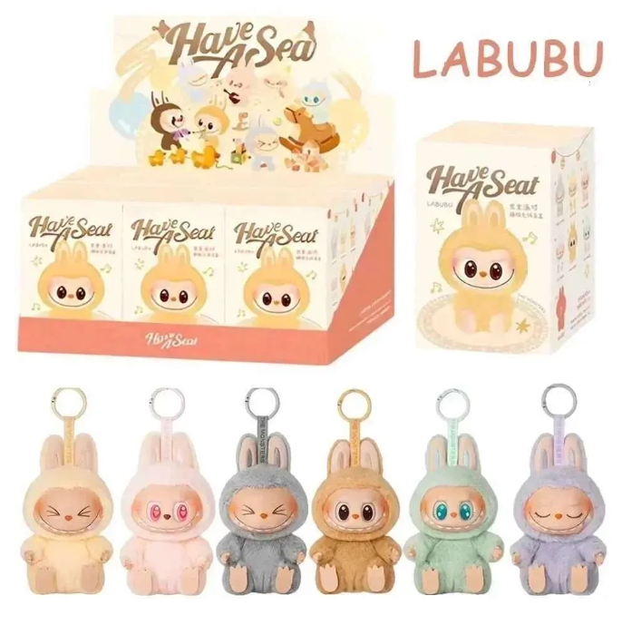 labubu doll Hot Anime Figure Kawaii Monsters Labubu Have A Seat Series Vinyl Face Doll Model Toy Blind Box Keychain