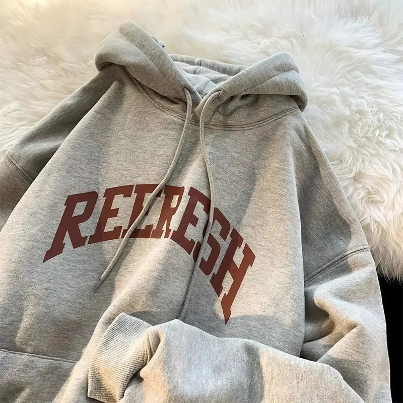 100% Cotton Mens Hoodies American Letter Hip Hop High Street In Sweatshirts Autumn Y2K Couple Vintage Oversize 250704