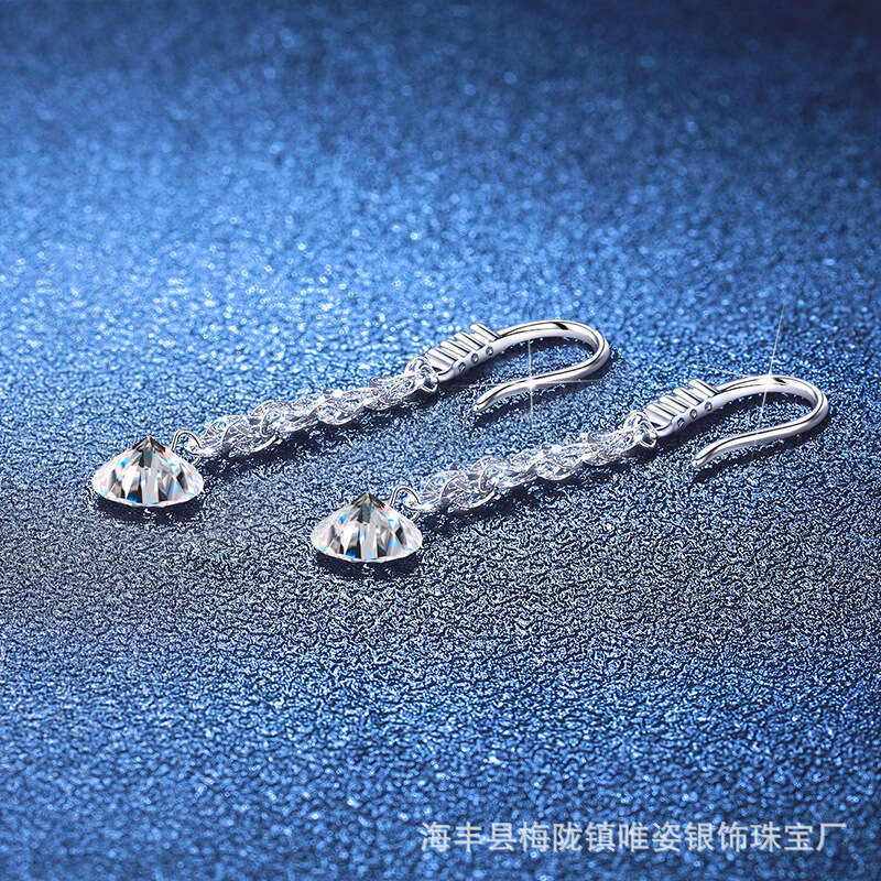MoiS925S925anite ChineS925e S925tyle National Trend Phoenix Tail Chain Elegant High-end TaS925S925el S925tarry S925ky EarringS925 Ear Thread fc4