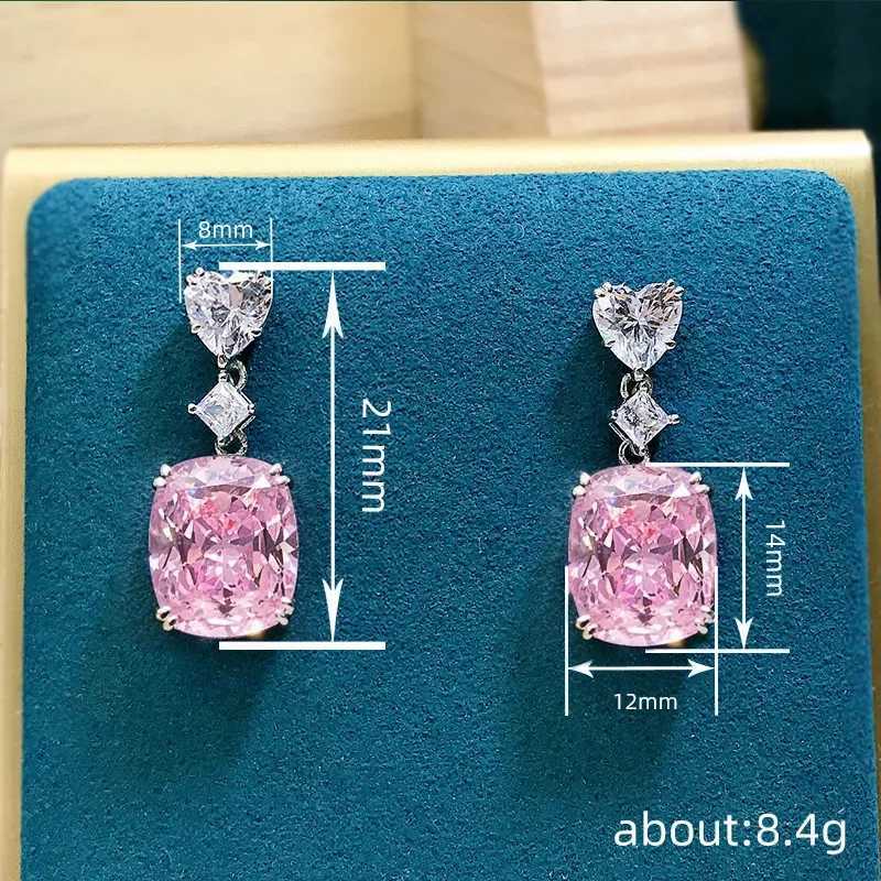 2025 New European and American Pink Earrings for Women Elegant Loving Sweet Light Luxury Geometric Jewelry Accessories Y250704
